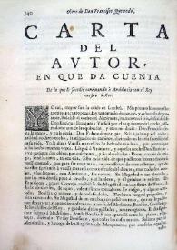 Carta del autor en que da cuenta de lo que le sucedió caminando a Andalucía con el Rey nuestro Señor / Francisco de Quevedo | Biblioteca Virtual Miguel de Cervantes