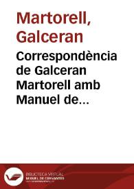 Correspondència de Galceran Martorell amb Manuel de Villanova i Ausias March conservada al Ms. 7811. Lletres de Batalla, de la Biblioteca Nacional de Madrid / edició, transcripció i notes de Stefano M. Cingolani | Biblioteca Virtual Miguel de Cervantes