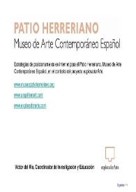 Estrategias de posicionamiento en Internet para el Patio Herreriano, Museo de Arte Contemporáneo Español, en el contexto del proyecto exploradorArte / Víctor del Río García | Biblioteca Virtual Miguel de Cervantes