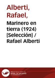 Marinero en tierra (1924) [Selección] / Rafael Alberti | Biblioteca Virtual Miguel de Cervantes