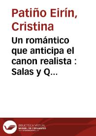 Un romántico que anticipa el canon realista : Salas y Quiroga y El dios del siglo / Cristina Patiño Eirín | Biblioteca Virtual Miguel de Cervantes