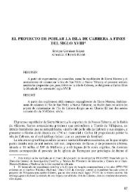 El proyecto de poblar la isla de Cabrera a fines del siglo XVIII / Enrique Giménez López y Armando Alberola Romá | Biblioteca Virtual Miguel de Cervantes