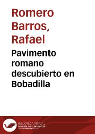 Pavimento romano descubierto en Bobadilla | Biblioteca Virtual Miguel de Cervantes