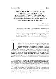 Metodología realista-crítica y ética del razonamiento judicial : (Realismo jurídico como alternativa práctica al discurso normativista de los jueces) | Biblioteca Virtual Miguel de Cervantes