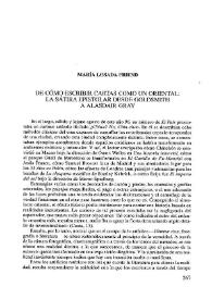 De cómo escribir cartas como un oriental : la sátira epistolar desde Goldsmith a Alasdair Gray / María Losada Friend | Biblioteca Virtual Miguel de Cervantes