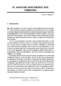 El análisis discursivo del derecho / Jaime Coaguila | Biblioteca Virtual Miguel de Cervantes