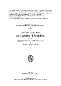 Contactos y relaciones entre la Magna Grecia y la Península Ibérica, según la arqueología y los textos clásicos / Antonio García y Bellido | Biblioteca Virtual Miguel de Cervantes