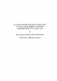 El convento de San Marcos de León. Nuevos datos sobre el proceso constructivo en el siglo XVI / por M.ª Dolores Campos Sánchez-Bordona y Arántzazu Oricheta García | Biblioteca Virtual Miguel de Cervantes