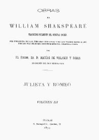 Julieta y Romeo / William Shakespeare;  traducidas fielmente del original inglés ...  por Matías de Velasco y Rojas, Marqués de Dos Hermanas | Biblioteca Virtual Miguel de Cervantes