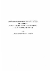 María de los Dolores Perinat y Ochoa de Pacheco. Su retrato por Federico de Madrazo y el álbum de sus amigos / Juan Antonio Yeves Andrés | Biblioteca Virtual Miguel de Cervantes