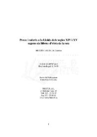 Preus i salaris a la Lleida dels segles XIV i XV segons els llibres d'obra de la seu / M.Caterina Argilés i Aluja | Biblioteca Virtual Miguel de Cervantes