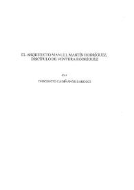 El arquitecto Manuel Martín Rodríguez, discípulo de Ventura Rodríguez / Inocencio Cadiñanos Bardeci | Biblioteca Virtual Miguel de Cervantes