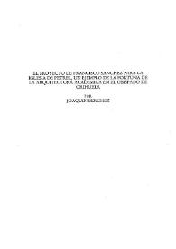 El proyecto de Francisco Sánchez para la Iglesia de Petrel, un ejemplo de la fortuna de la arquitectura académica en el Obispado de Orihuela / por Joaquín Bérchez | Biblioteca Virtual Miguel de Cervantes