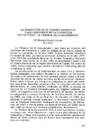 La traducción en el género dramático, claro exponente de la diversidad de culturas: "Le Théatre de la Salamandre" / M.ª Rosario Ozaeta | Biblioteca Virtual Miguel de Cervantes