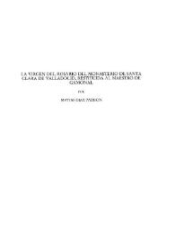 La Virgen del Rosario del Monasterio de Santa Clara de Valladolid, restituida al maestro de Gamonal / Matías Díaz Padrón | Biblioteca Virtual Miguel de Cervantes