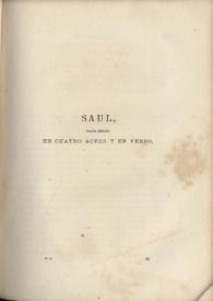 Saúl : drama bíblico en cuatro actos y en verso / Gertrudis Gómez de Avellaneda | Biblioteca Virtual Miguel de Cervantes