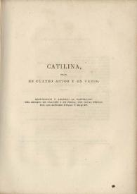 Catilina : drama en cuatro actos y en verso / Gertrudis Gómez de Avellaneda | Biblioteca Virtual Miguel de Cervantes