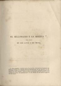 El millonario y la maleta : pieza cómica en dos actos y en prosa / Gertrudis Gómez de Avellaneda | Biblioteca Virtual Miguel de Cervantes