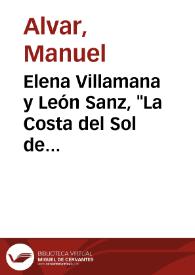 Elena Villamana y León Sanz, "La Costa del Sol de Málaga. Guía turística", Málaga, 1960, 214 págs. / Manuel Alvar | Biblioteca Virtual Miguel de Cervantes