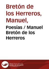 Poesías / Manuel Bretón de los Herreros | Biblioteca Virtual Miguel de Cervantes