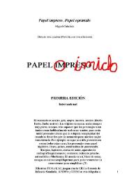 Papel impreso- Papel oprimido / Miguel Cobaleda | Biblioteca Virtual Miguel de Cervantes