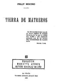 Tierra de matreros / José Sixto Álvarez | Biblioteca Virtual Miguel de Cervantes