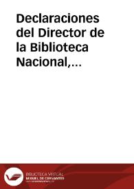 Declaraciones del Director de la Biblioteca Nacional, Luis Racionero, sobre la Biblioteca Virtual | Biblioteca Virtual Miguel de Cervantes