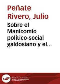 Sobre el Manicomio político-social galdosiano y el sentido de sus cuatro variantes, a partir de El espiritista / Julio Peñate Rivero | Biblioteca Virtual Miguel de Cervantes