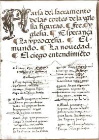 Farsa del sacramento de las Cortes de la Iglesia | Biblioteca Virtual Miguel de Cervantes