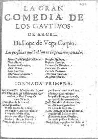 Los cautivos de Argel : gran comedia / Lope de Vega | Biblioteca Virtual Miguel de Cervantes