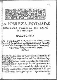 La pobreza estimada : comedia famosa / Lope de Vega | Biblioteca Virtual Miguel de Cervantes