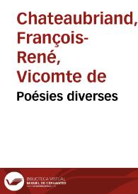 Poésies diverses / François René de Chateaubriand | Biblioteca Virtual Miguel de Cervantes