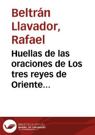 Huellas de las oraciones de Los tres reyes de Oriente y Las cuatro esquinas en Tirant lo Blanc | Biblioteca Virtual Miguel de Cervantes