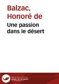 Une passion dans le désert / Honoré de Balzac | Biblioteca Virtual Miguel de Cervantes