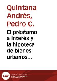 El préstamo a interés y la hipoteca de bienes urbanos de Gran Canaria en el siglo XVII / Pedro C. Quintana Andrés | Biblioteca Virtual Miguel de Cervantes