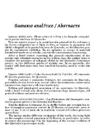 La Perinola : revista de investigación quevediana. Número 1 (1997). Sumario analítico-Abstracts | Biblioteca Virtual Miguel de Cervantes