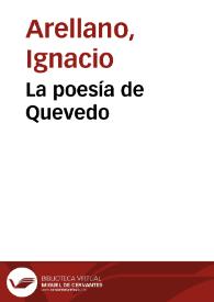 La poesía de Quevedo / Ignacio Arellano | Biblioteca Virtual Miguel de Cervantes