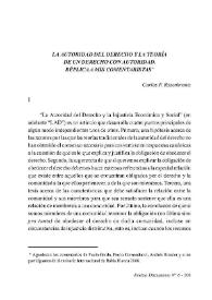 La autoridad del derecho y la teoría de un derecho con autoridad. Réplica a mis comentaristas / Carlos F. Rosenkrantz | Biblioteca Virtual Miguel de Cervantes