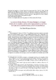 La estela de Monte Blanco, Olivenza (Badajoz) y el origen fenicio de los escudos y de los carros representados en las losas de finales de la Edad del Bronce en la Península Ibérica / José María Blázquez Martínez | Biblioteca Virtual Miguel de Cervantes