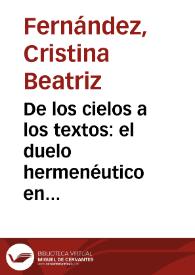 De los cielos a los textos: el duelo hermenéutico en la "Libra astronómica y filosófica" de Carlos de Sigüenza y Góngora / Cristina Beatriz Fernández | Biblioteca Virtual Miguel de Cervantes