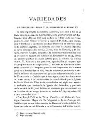 La Virgen del Pilar y el emperador Alfonso VII / Francisco de Paula Moreno Sánchez | Biblioteca Virtual Miguel de Cervantes