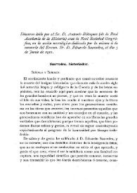 Discurso leído por el Sr. D. Antonio Blázquez (de la Real Academia de la Historia) ante la Real Sociedad Geográfica, en la sesión necrológica dedicada por la misma a la memoria del Excmo. señor D. Eduardo Saavedra, el día 5 de junio de 1912 | Biblioteca Virtual Miguel de Cervantes