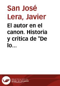 El autor en el canon. Historia y crítica de "De los nombres de Cristo" de fray Luis de León en su tradición antigua / Javier San José Lera | Biblioteca Virtual Miguel de Cervantes