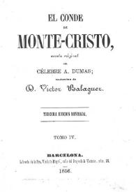 El Conde de Monte-Cristo, novela original. Tomo 4 / del célebre A. Dumas; traducción de D. Víctor Balaguer | Biblioteca Virtual Miguel de Cervantes