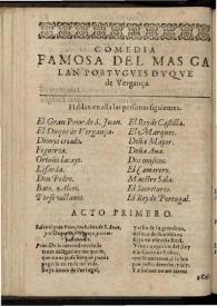 El mas galan portugues Duque de Vergança | Biblioteca Virtual Miguel de Cervantes