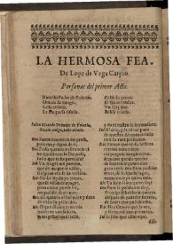 La hermosa fea | Biblioteca Virtual Miguel de Cervantes