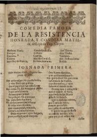 La resistencia honrada y Condesa Matilde | Biblioteca Virtual Miguel de Cervantes