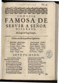 Servir a señor discreto | Biblioteca Virtual Miguel de Cervantes