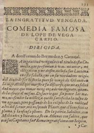 La ingratitud vengada | Biblioteca Virtual Miguel de Cervantes