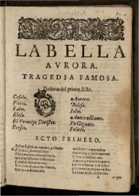 La Bella Aurora | Biblioteca Virtual Miguel de Cervantes